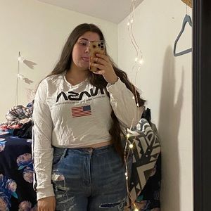 H&M CROPPED NASA SWEATER